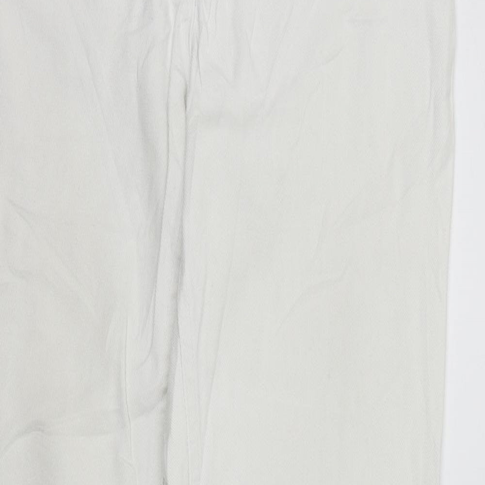 Womens UK Size L John Boner Regular Fit Straight White Jeans