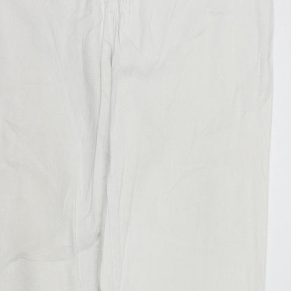 Womens UK Size L John Boner Regular Fit Straight White Jeans