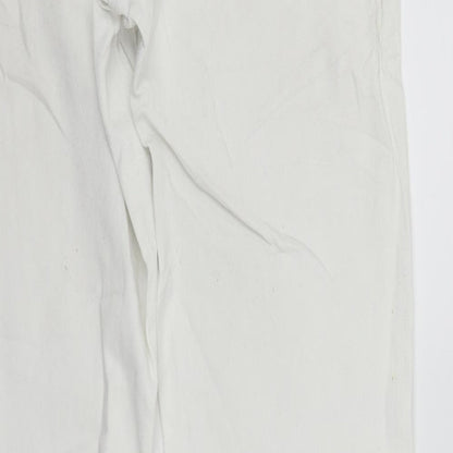 Womens UK Size L John Boner Regular Fit Straight White Jeans
