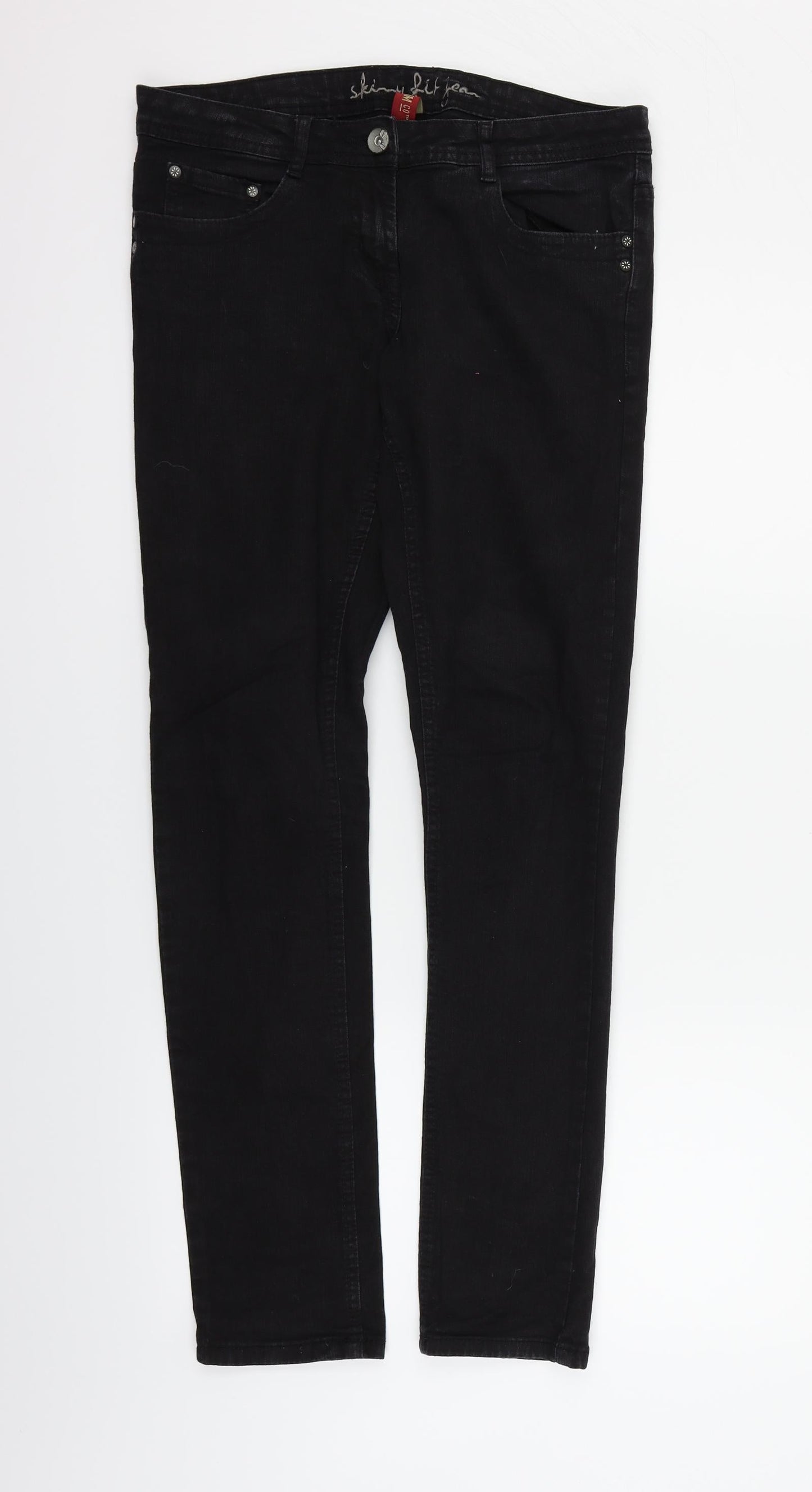 Denim & Co. Womens Black   Straight Jeans Size 10 L28 in