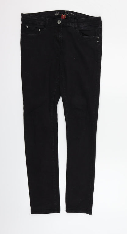 Denim & Co. Womens Black   Straight Jeans Size 10 L28 in