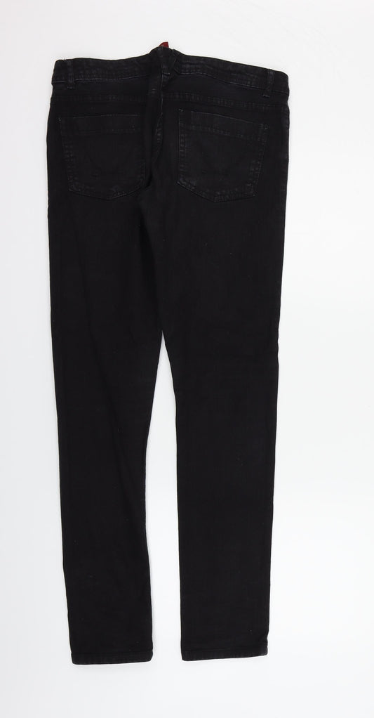 Denim & Co. Womens Black   Straight Jeans Size 10 L28 in