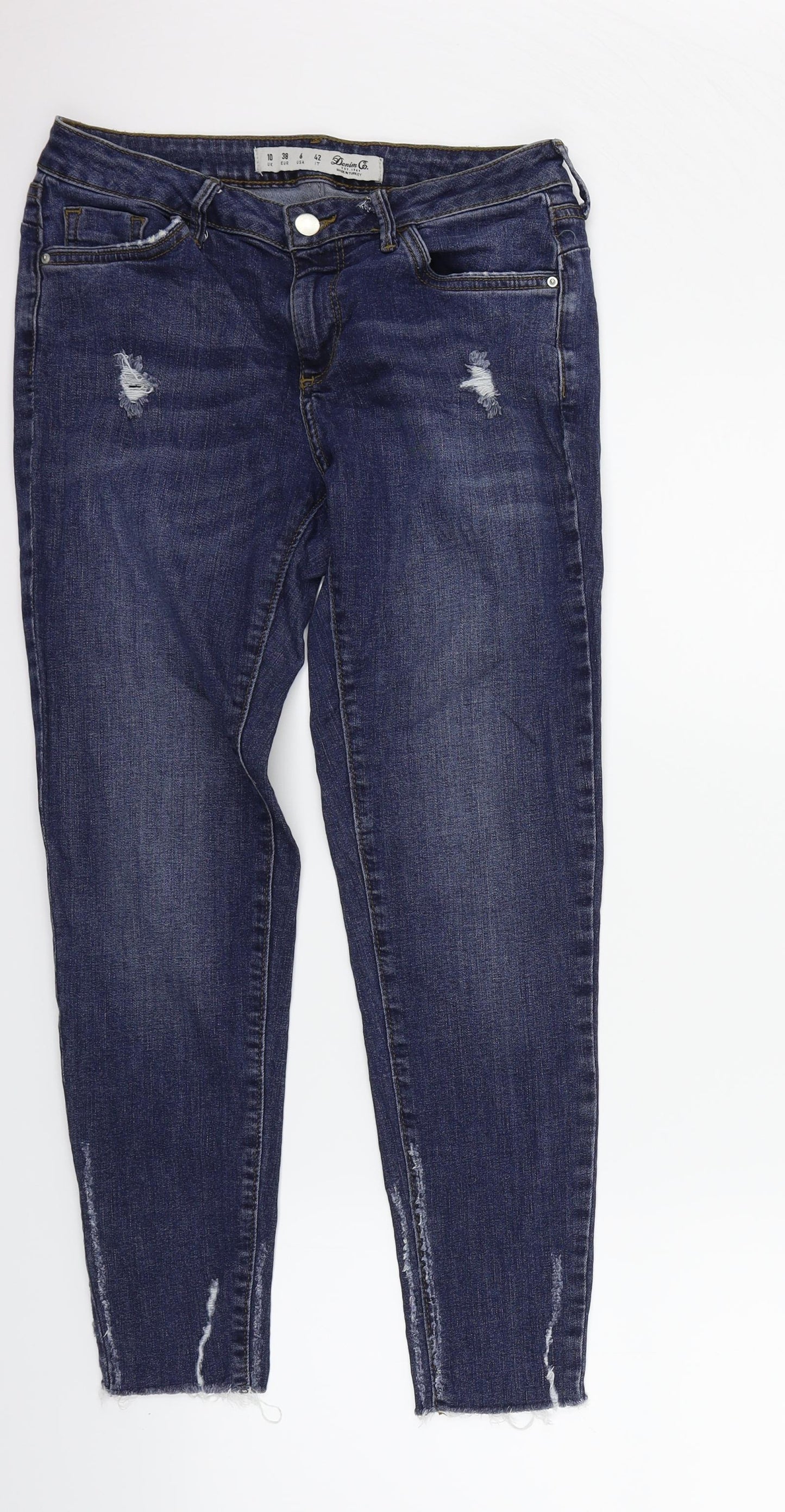 Womens UK Size 10 deniem & co Regular Fit Straight Blue Jeans