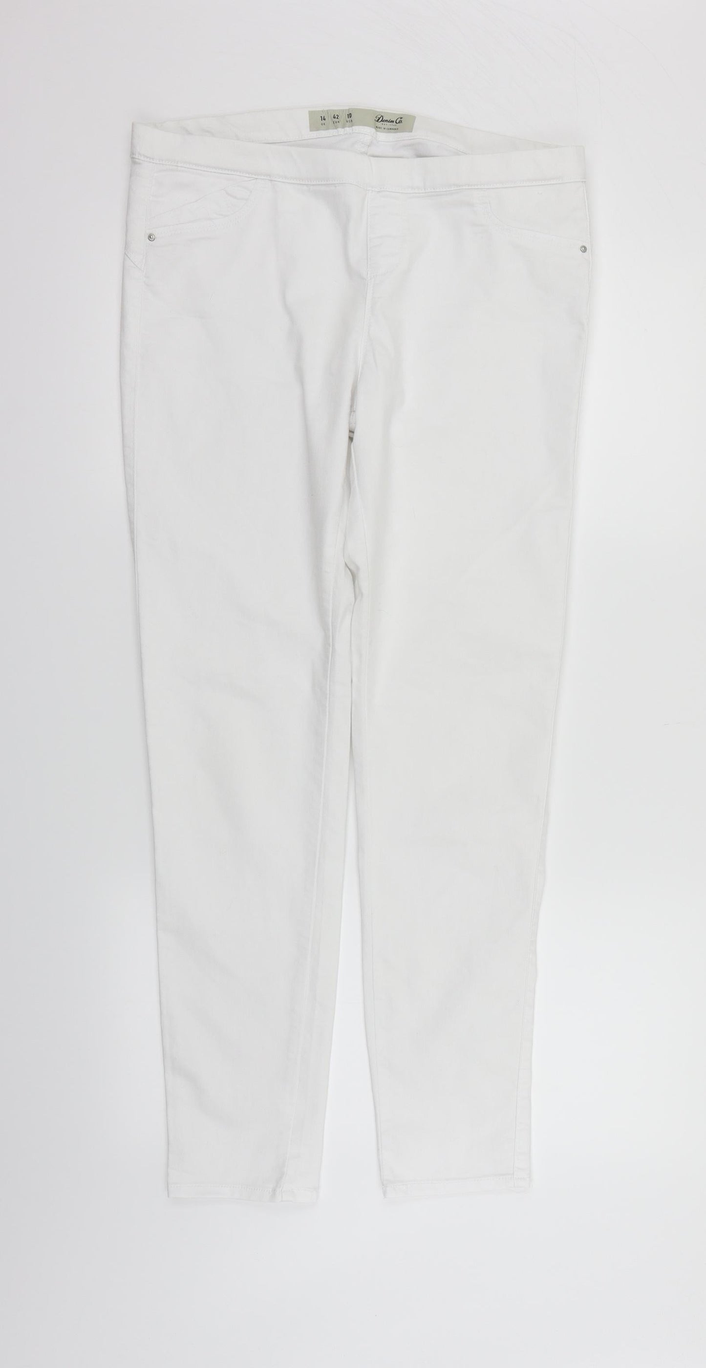 Womens UK Size 14 deniem & co Regular Fit Straight White Jeans