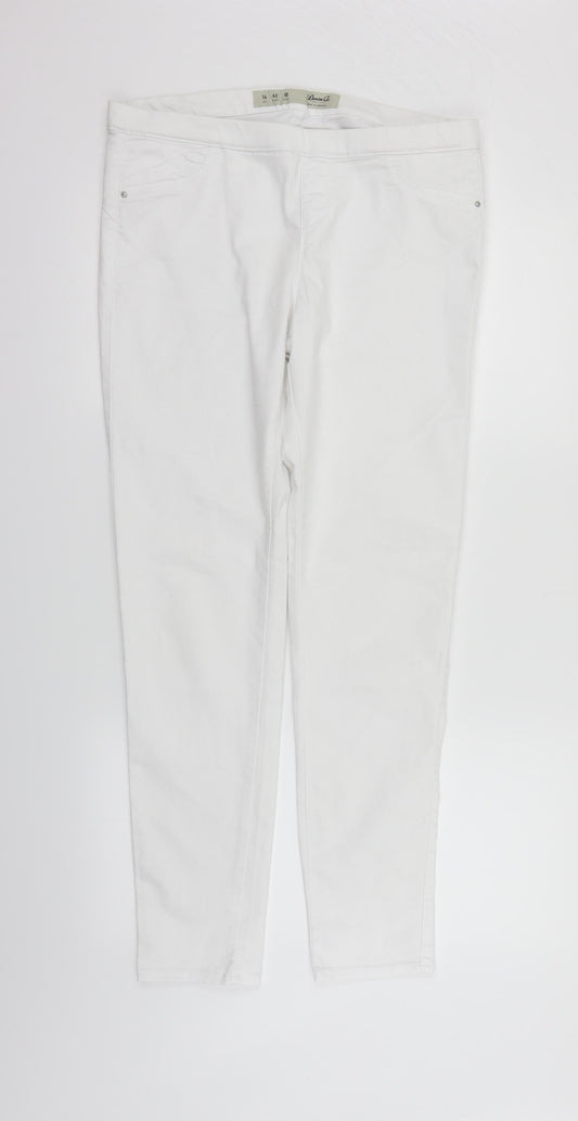 Womens UK Size 14 deniem & co Regular Fit Straight White Jeans