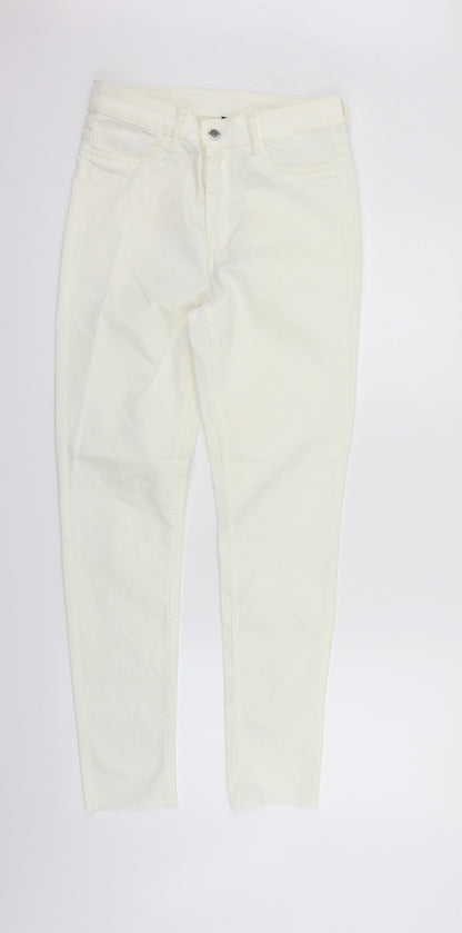 Womens UK Size 12 Divided Regular Fit Straight White Jeans