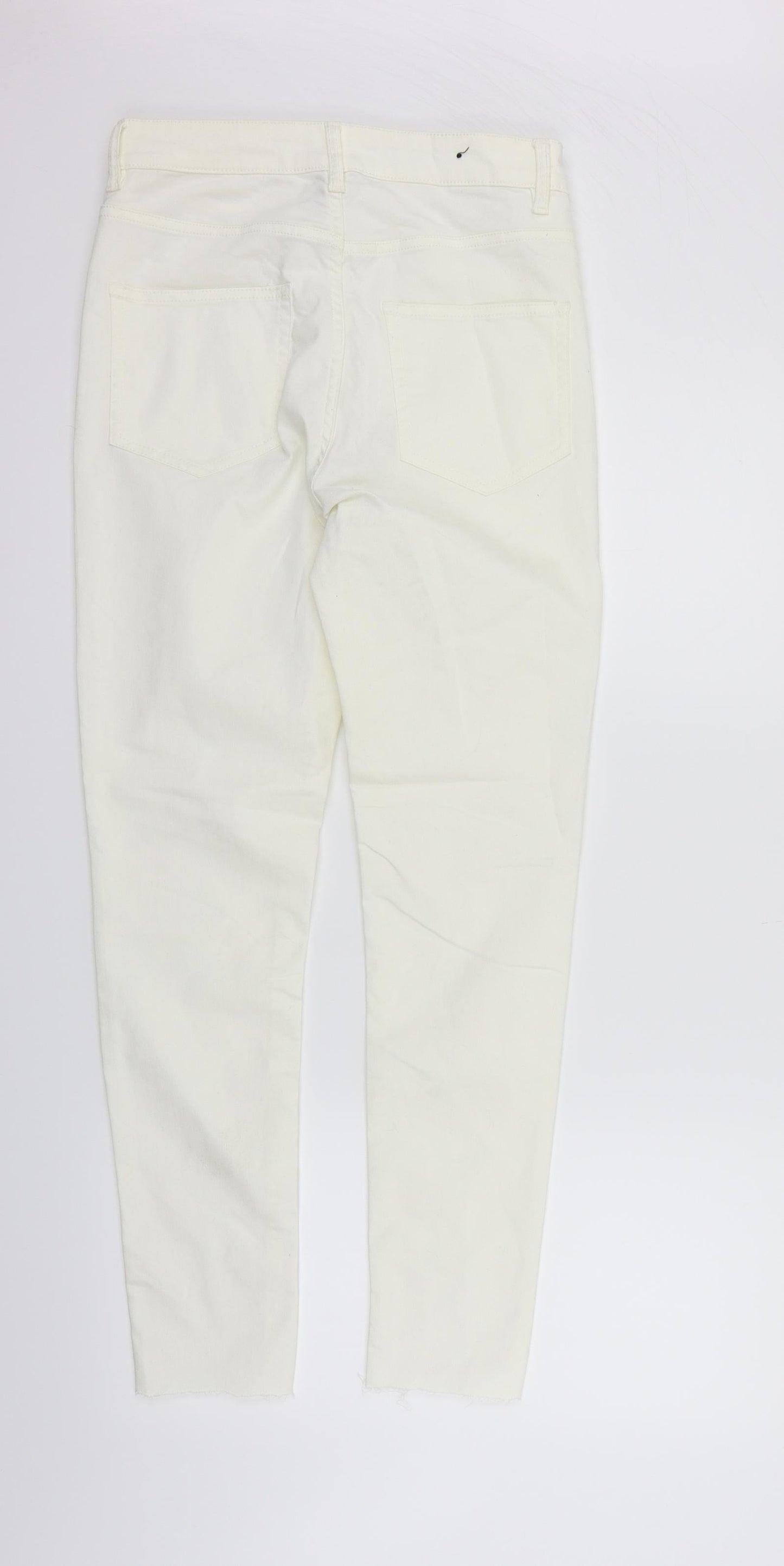 Womens UK Size 12 Divided Regular Fit Straight White Jeans