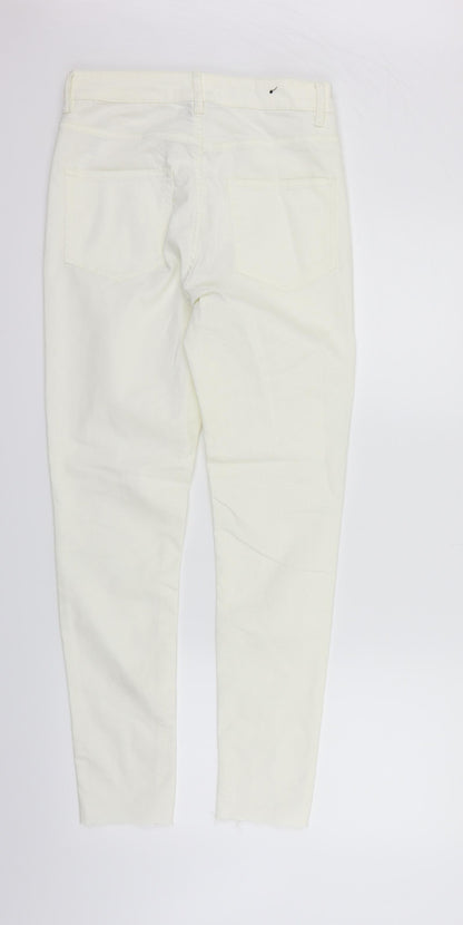 Womens UK Size 12 Divided Regular Fit Straight White Jeans