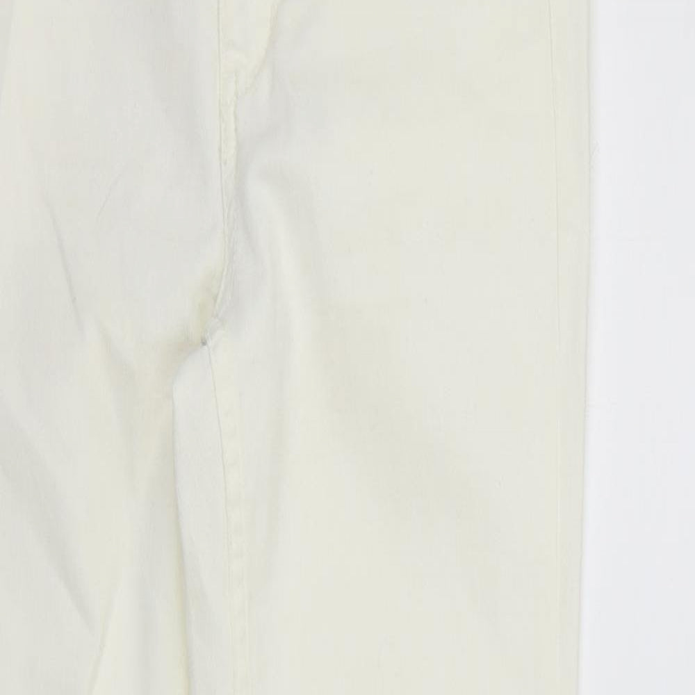 Womens UK Size 12 Divided Regular Fit Straight White Jeans