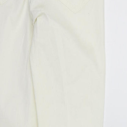 Womens UK Size 12 Divided Regular Fit Straight White Jeans