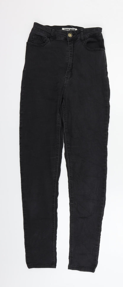 Womens UK Size 10 TALLY WEiJL Regular Fit Straight Black Jeans