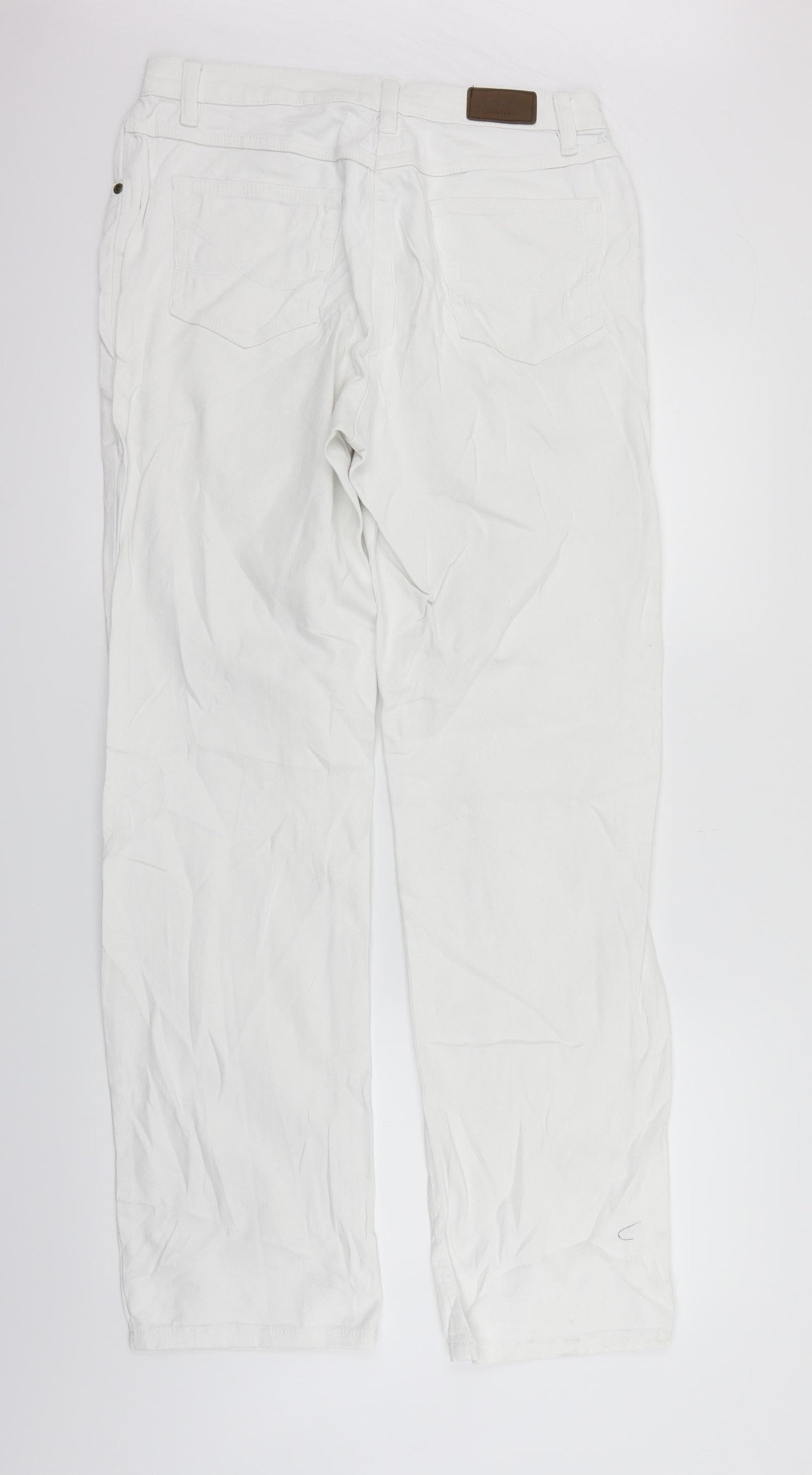 Womens UK Size 12 John Boner Regular Fit Straight White Jeans