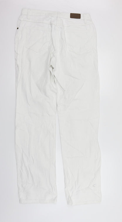 Womens UK Size 12 John Boner Regular Fit Straight White Jeans