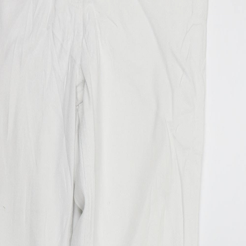 Womens UK Size 12 John Boner Regular Fit Straight White Jeans