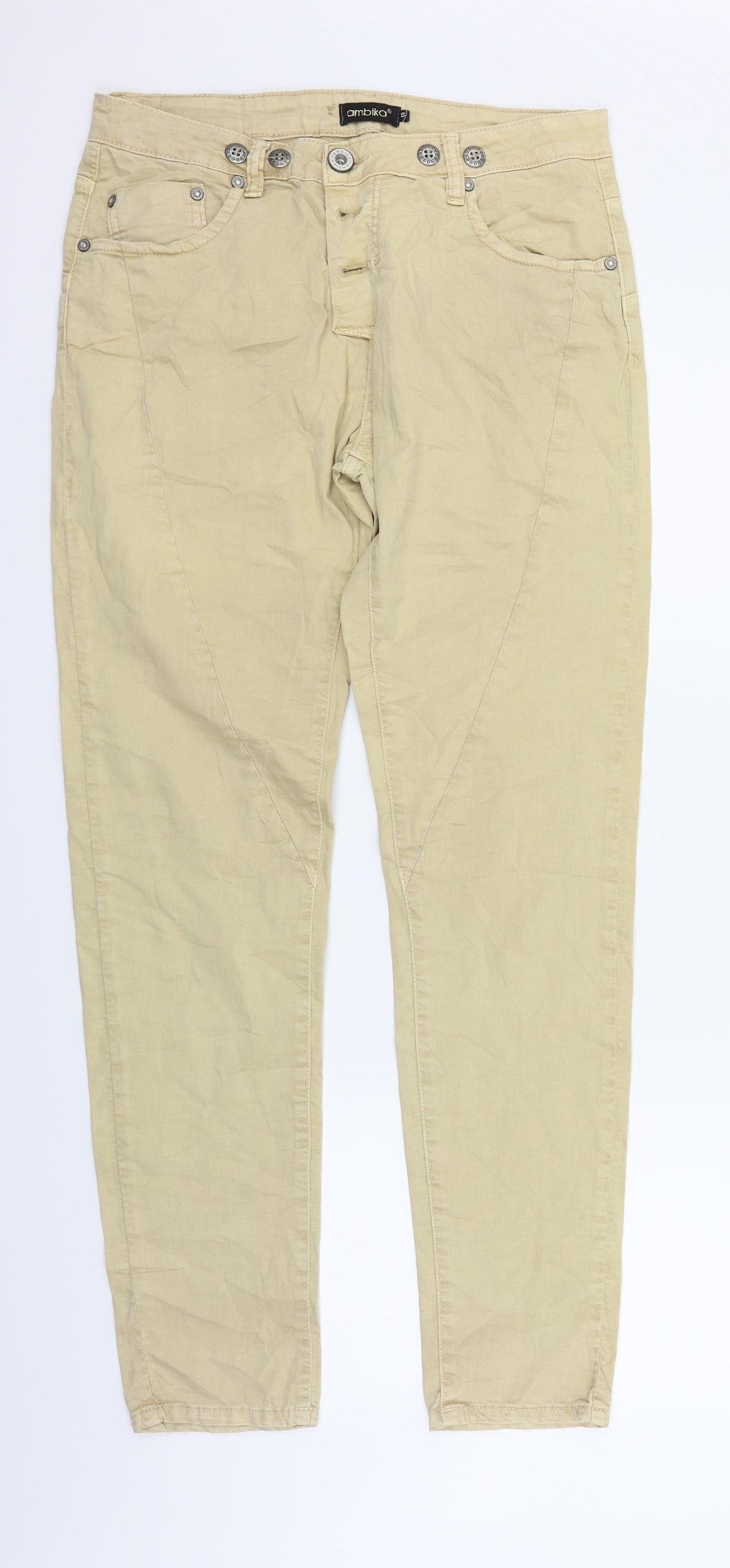 ambika Womens Beige   Trousers  Size S L30 in