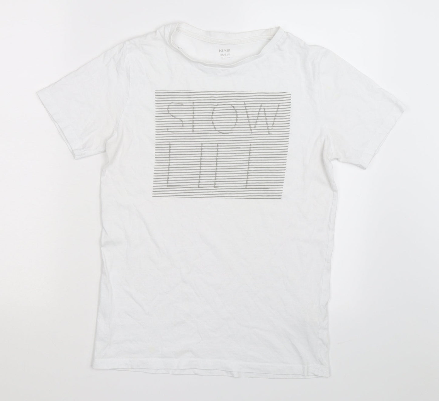 Kiabi Boys White   Basic T-Shirt Size XS  - Slow Life