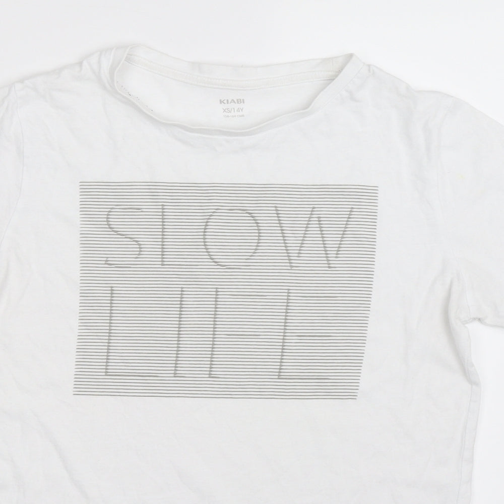 Kiabi Boys White   Basic T-Shirt Size XS  - Slow Life