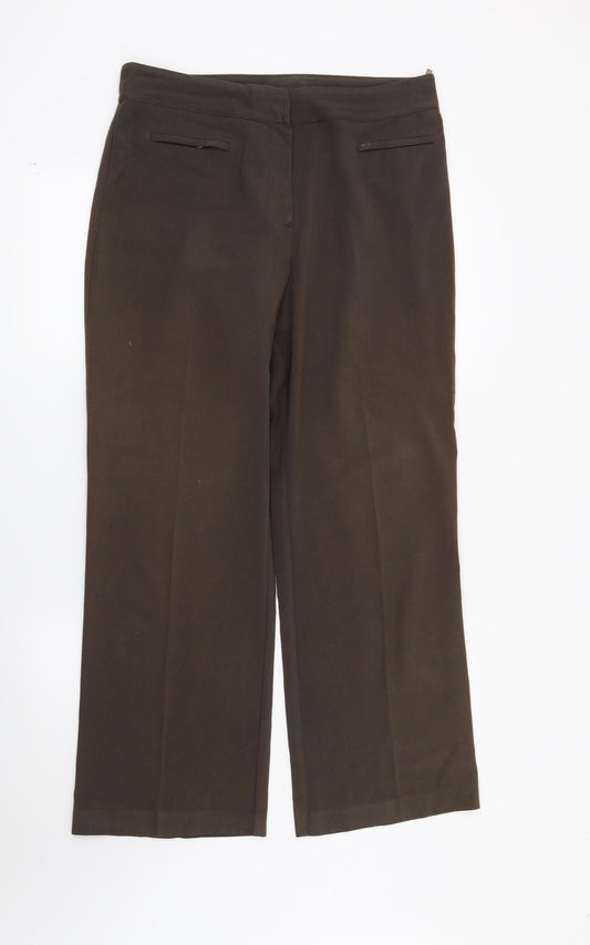 Mia Moda Womens Brown   Trousers  Size 12 L29 in