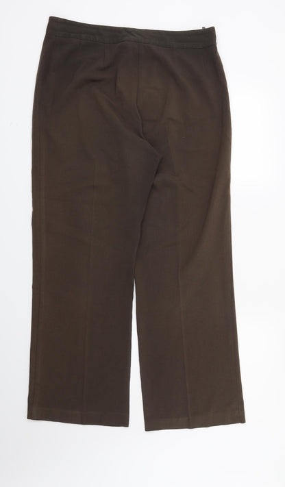 Mia Moda Womens Brown   Trousers  Size 12 L29 in