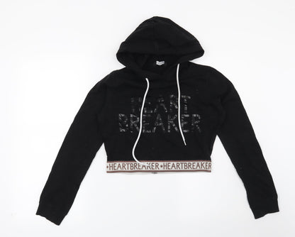 Select Womens Black   Pullover Hoodie Size 8  - Heart Breaker