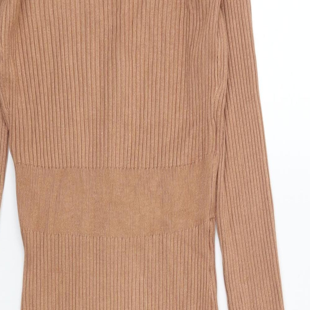 Brave Soul Womens Brown Striped  Jumper Dress  Size S