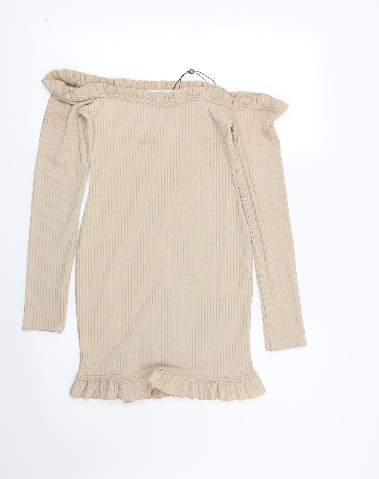 Missguided Womens Beige Striped  Bodycon  Size 4