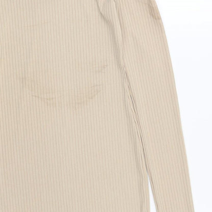 Missguided Womens Beige Striped  Bodycon  Size 4