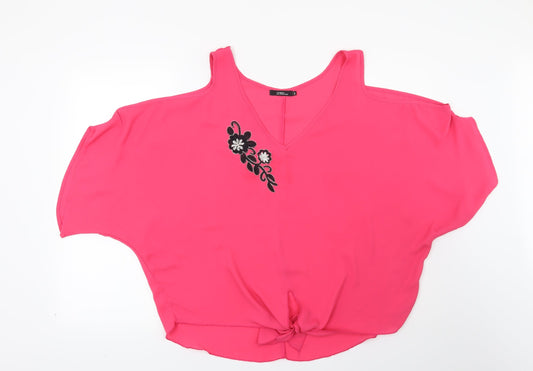 Womens UK Size M Preworn Pink Basic Blouse
