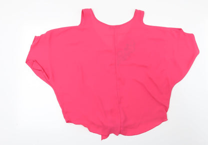 Womens UK Size M Preworn Pink Basic Blouse