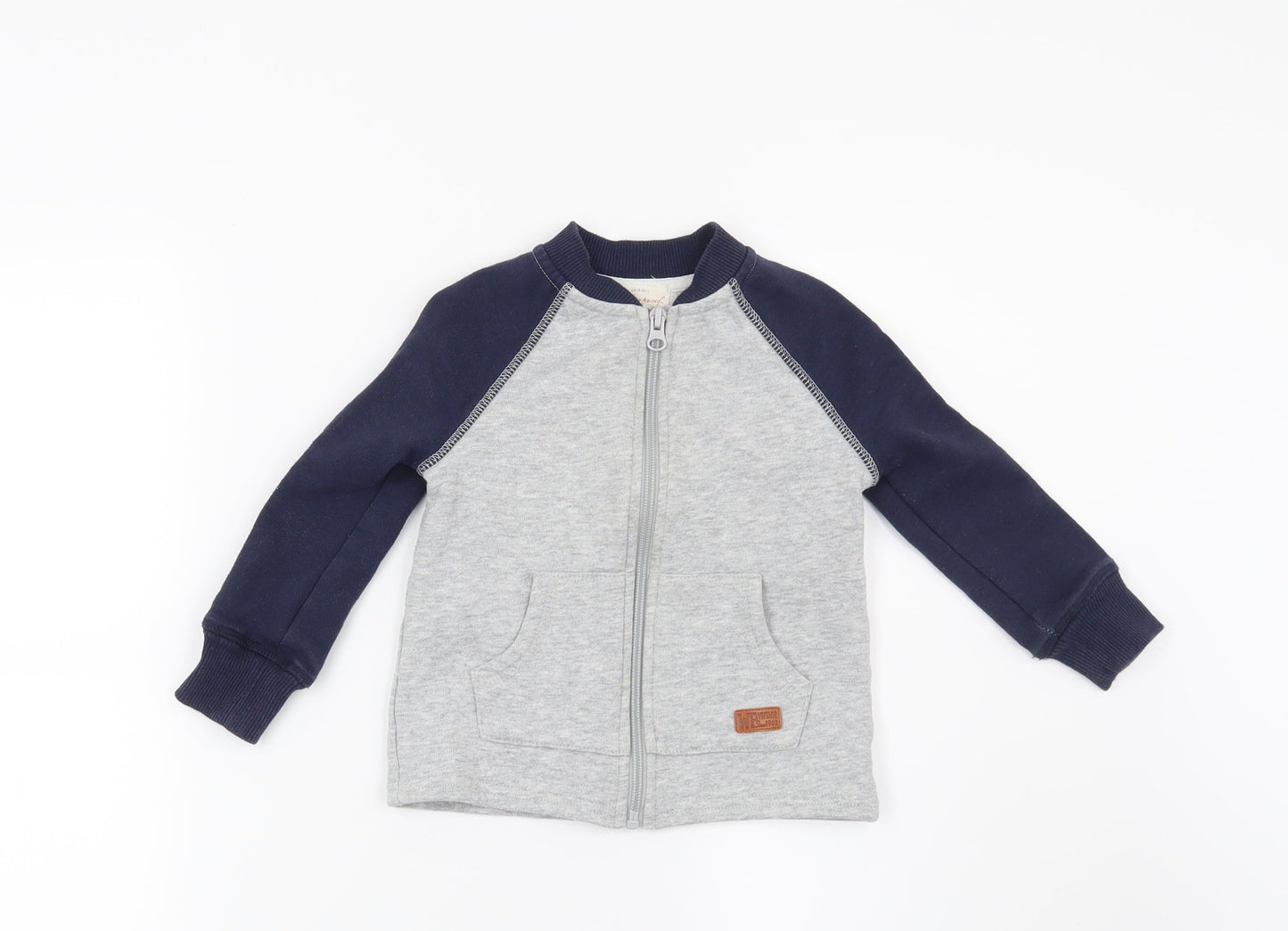Preworn Boys Grey   Full Zip Sweatshirt Size 2 Years