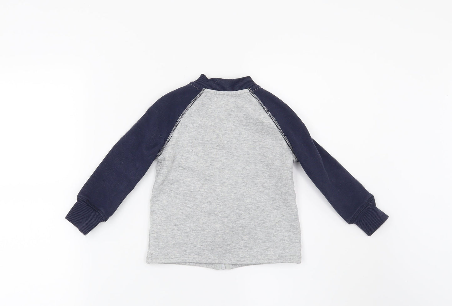 Preworn Boys Grey   Full Zip Sweatshirt Size 2 Years