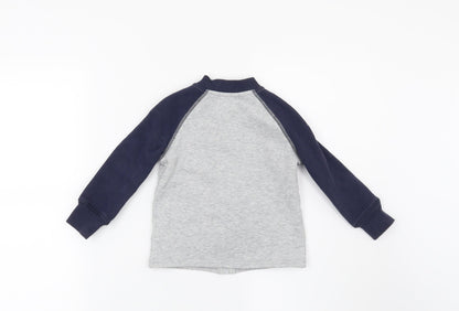 Preworn Boys Grey   Full Zip Sweatshirt Size 2 Years