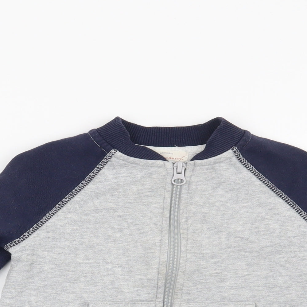 Preworn Boys Grey   Full Zip Sweatshirt Size 2 Years