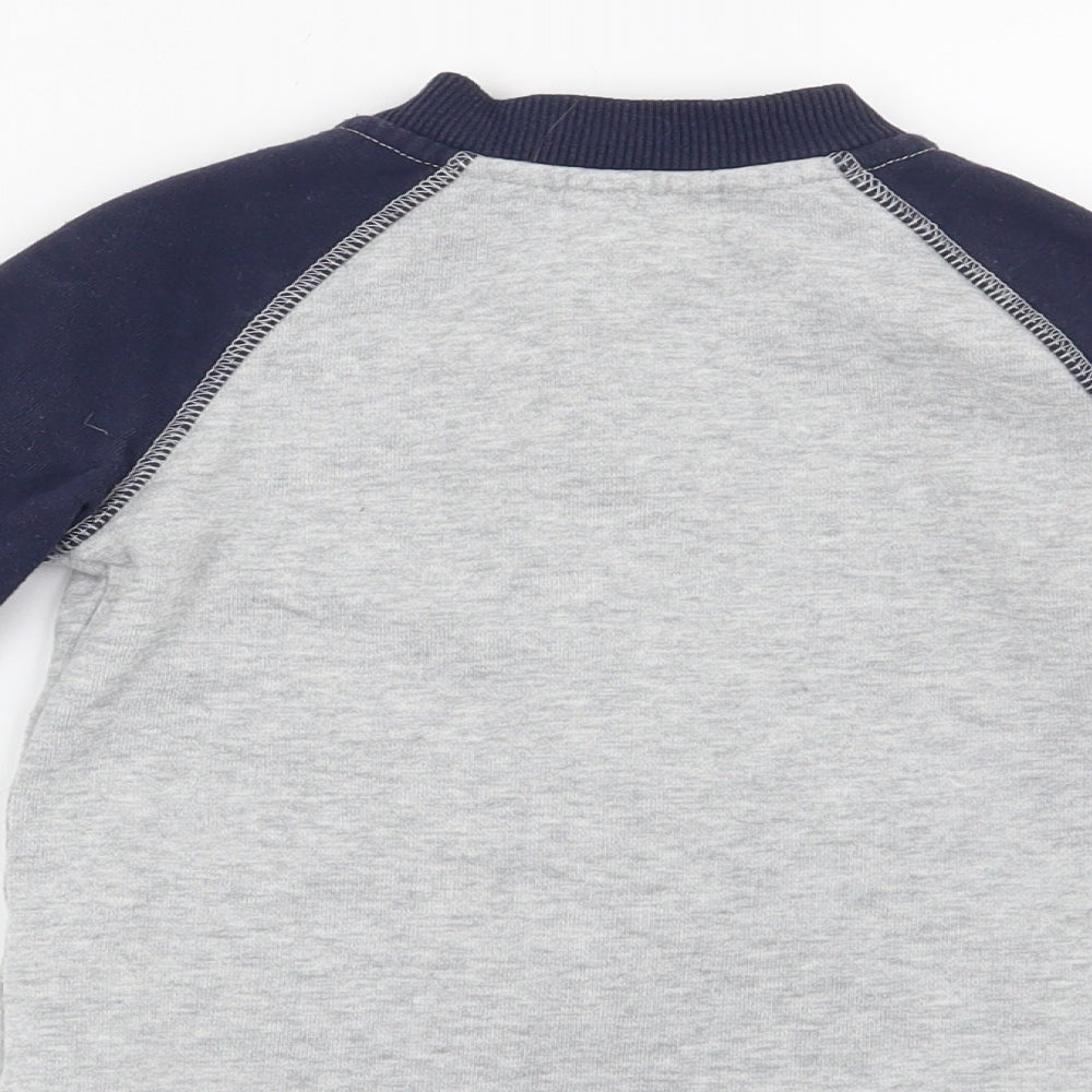 Preworn Boys Grey   Full Zip Sweatshirt Size 2 Years