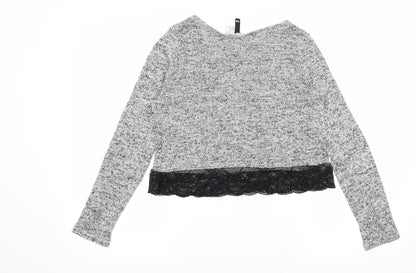 H&M Womens Grey  Knit Pullover Jumper Size XS
