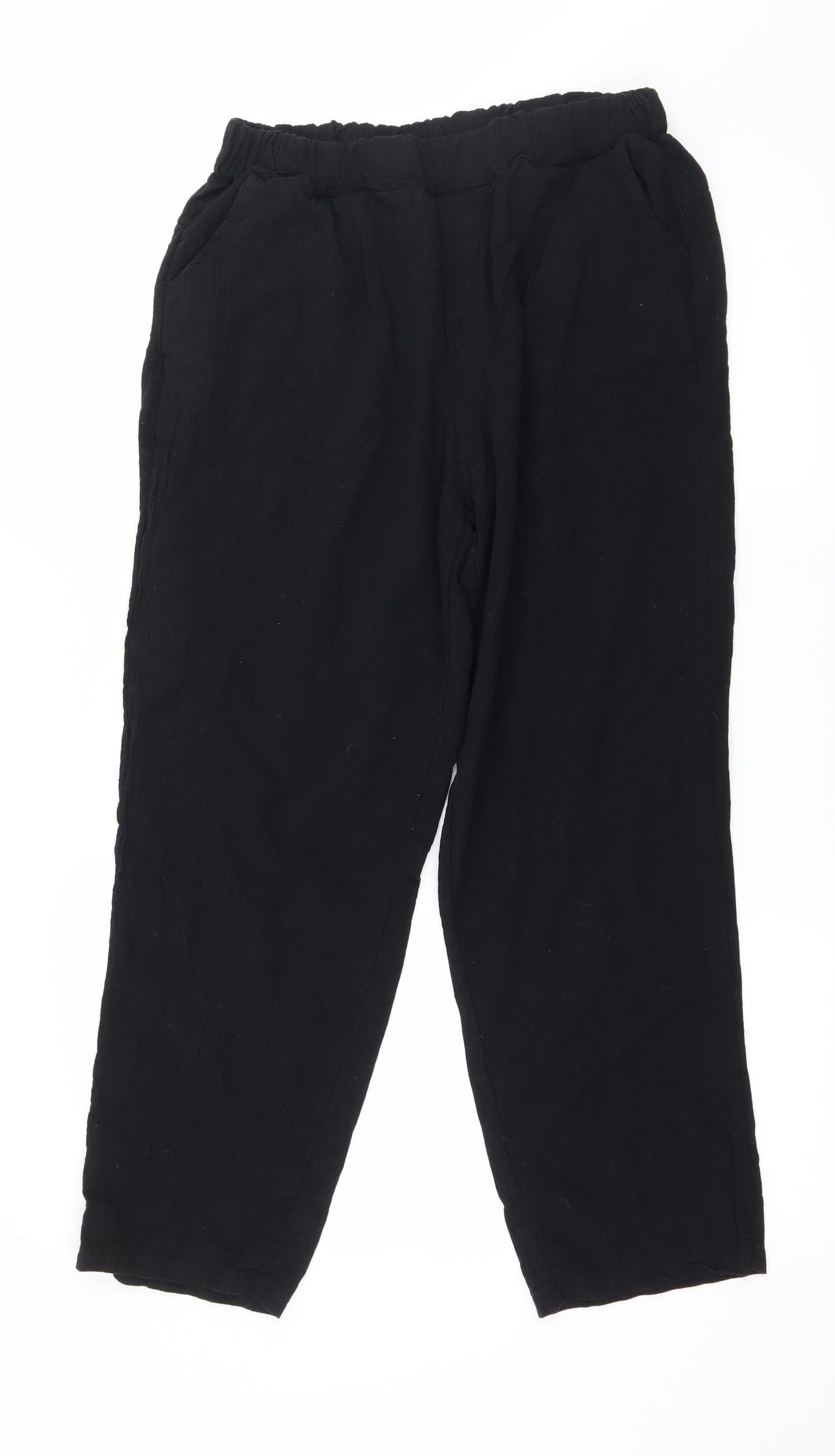 Womens UK Size 2XL Preworn Regular Fit  Black Trousers