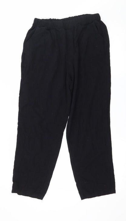 Womens UK Size 2XL Preworn Regular Fit  Black Trousers