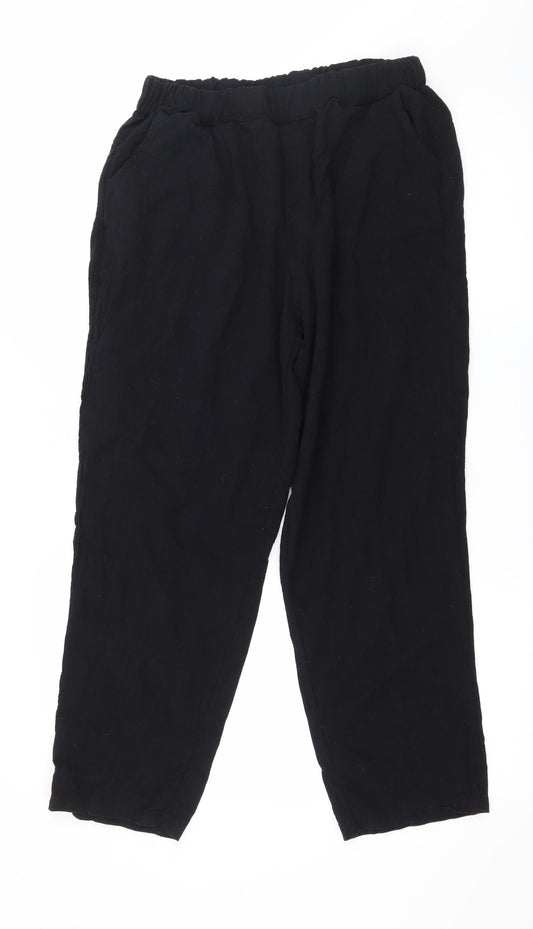 Womens UK Size 2XL Preworn Regular Fit  Black Trousers