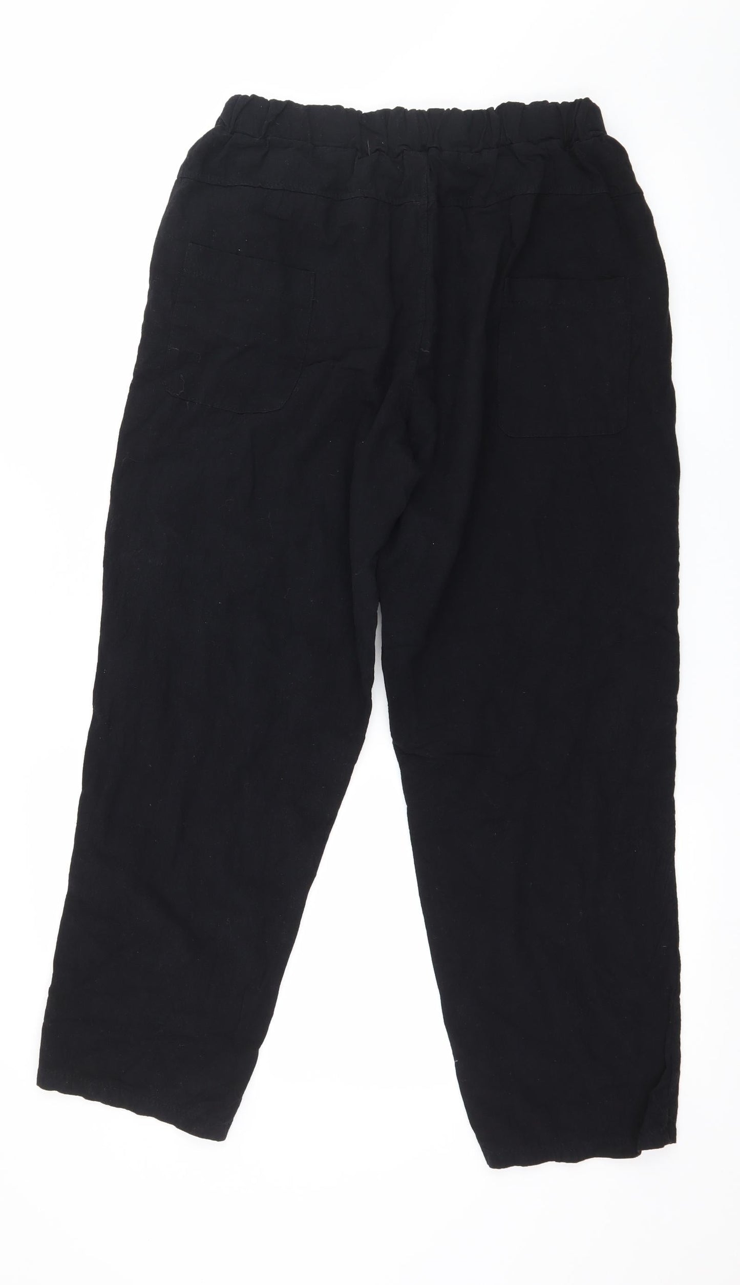 Womens UK Size 2XL Preworn Regular Fit  Black Trousers