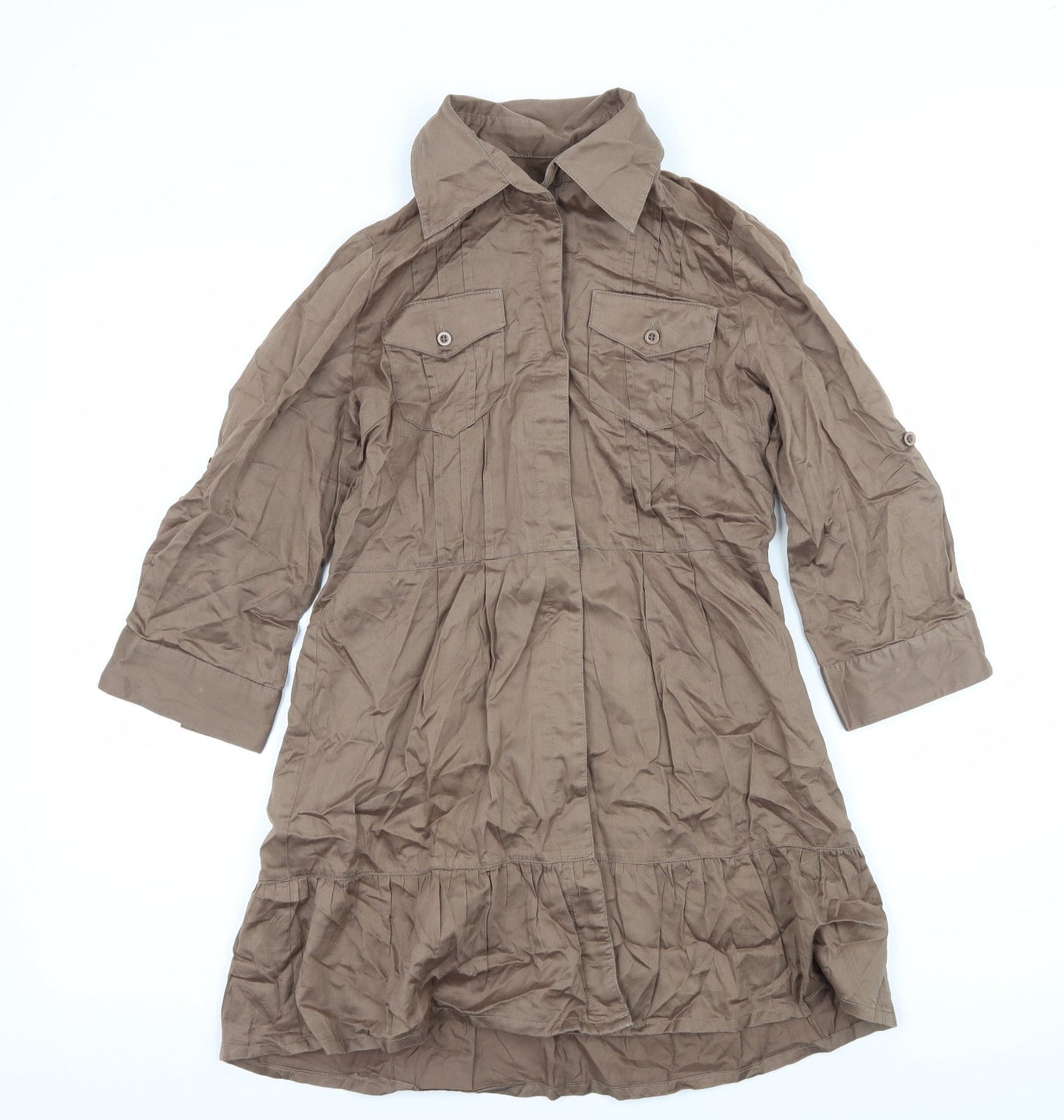 k.a.t Womens Brown   Basic Button-Up Size S