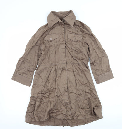 k.a.t Womens Brown   Basic Button-Up Size S