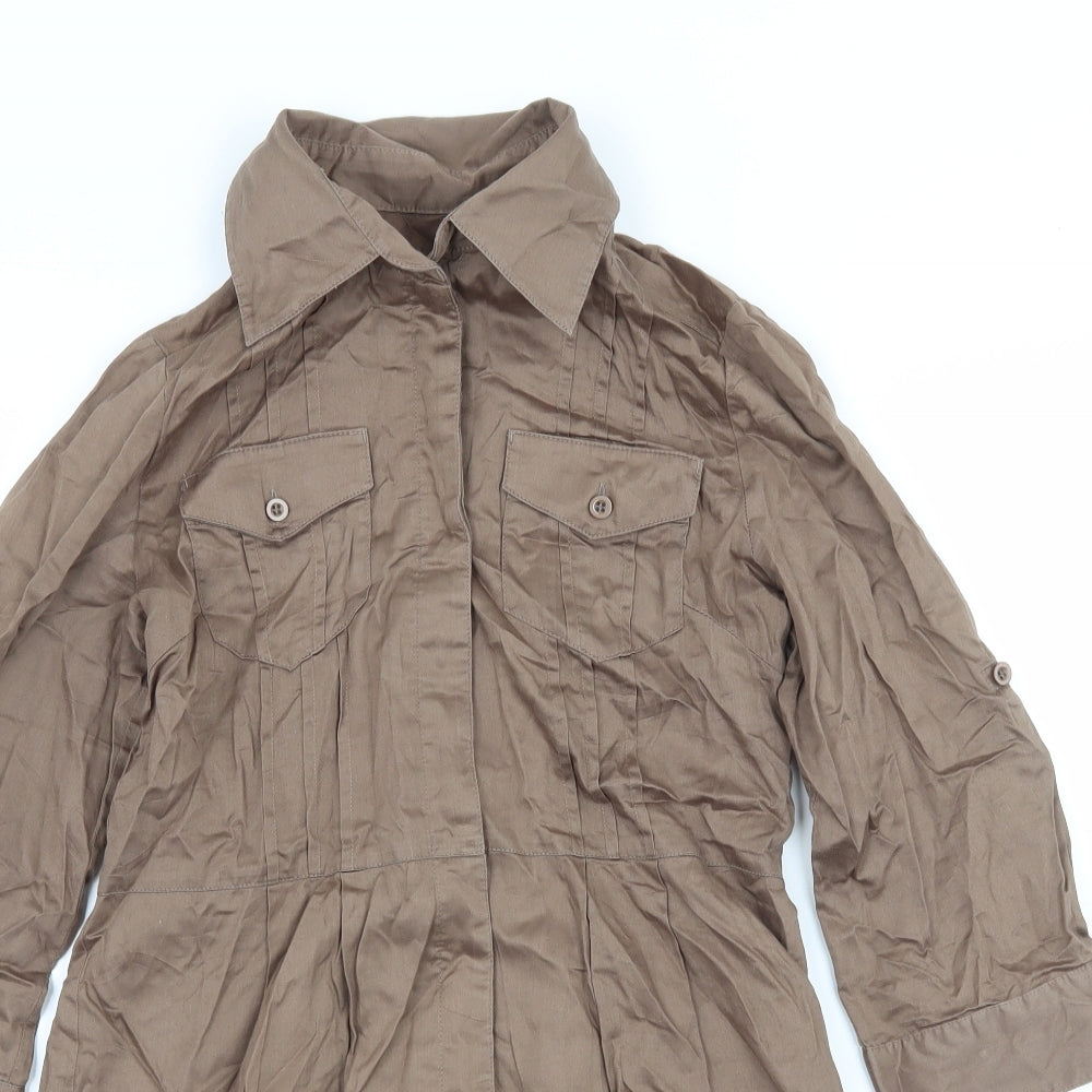 k.a.t Womens Brown   Basic Button-Up Size S