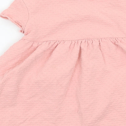 Maine Girls Pink Floral Jersey T-Shirt Dress  Size 6-9 Months