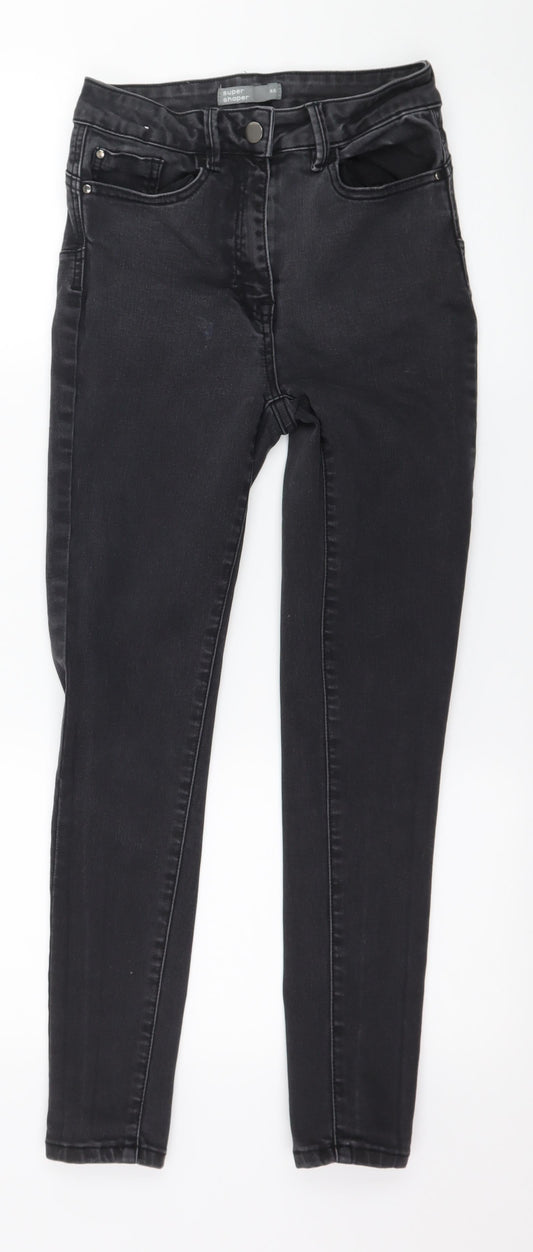 Nutmeg Womens Grey  Denim Skinny Jeans Size 8 L26 in