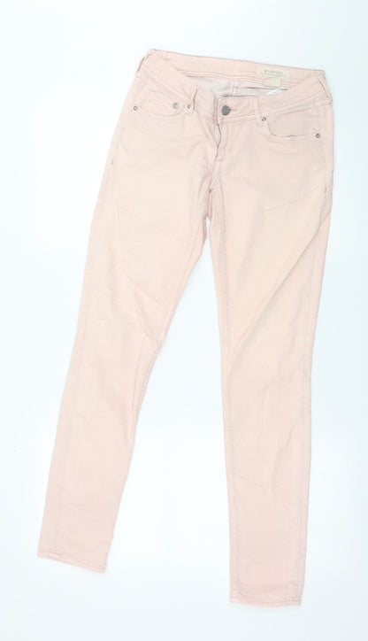 Womens UK Size 27 in H&M Regular Fit Skinny Pink Jeans