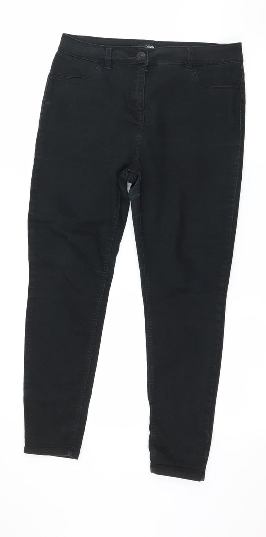 Matalan Womens Black  Denim Skinny Jeans Size 12 L26 in