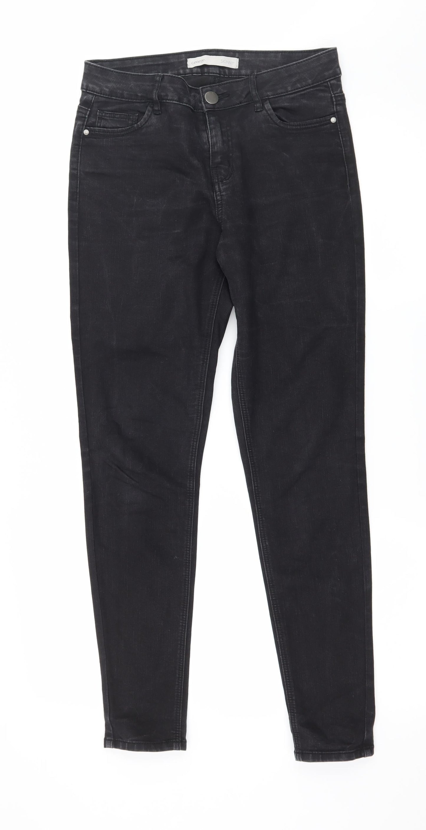 George Womens Black  Denim Skinny Jeans Size 10 L29 in