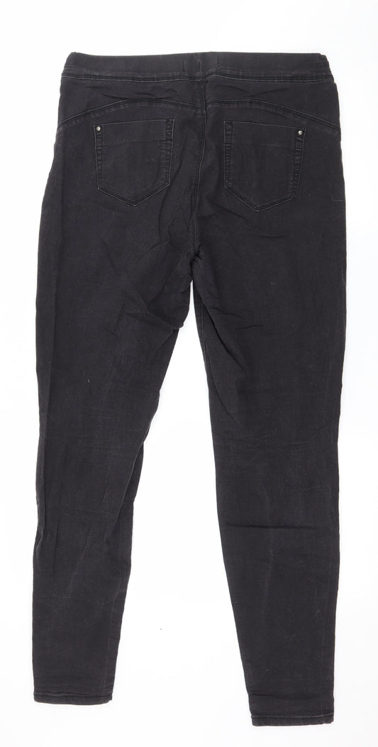 Denim & Co. Womens Grey  Denim Jegging Jeans Size 14 L30 in