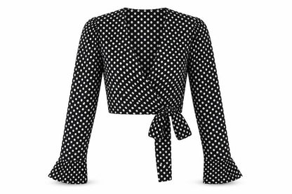 In the Style  Womens Black Polka Dot  Basic Blouse Size 8
