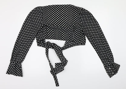 In the Style  Womens Black Polka Dot  Basic Blouse Size 8